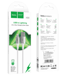 Usb Кабель-зарядка Lightning Hoco X66 Howdy 1м 2.4A белый