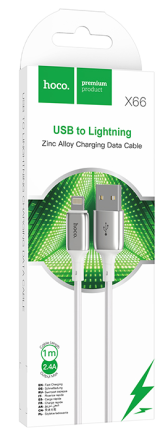  Usb Кабель-зарядка Lightning Hoco X66 Howdy 1м 2.4A белый