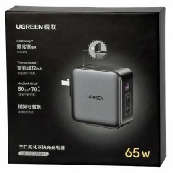 Сетевое зар. устр. Ugreen X558 1USB/2C 65W серое