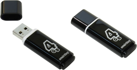  USB флеш накопитель Smartbuy 4GB Glossy Black (SB4GBGS-K)