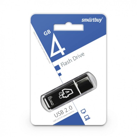  USB флеш накопитель Smartbuy 4GB Glossy Black (SB4GBGS-K)