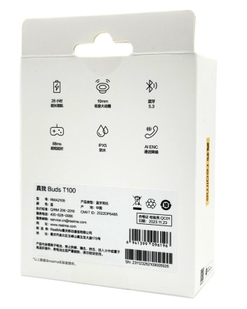  Беспроводные наушники TWS Realme Buds T100 BT5.3/4ч синие