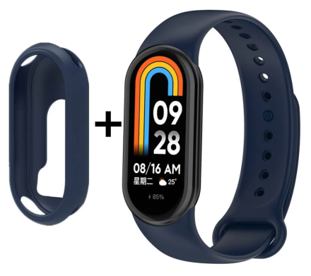  Ремешок для Xiaomi Mi Band 8 силиконовый темно-синий