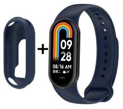 Ремешок для Xiaomi Mi Band 8 силиконовый темно-синий