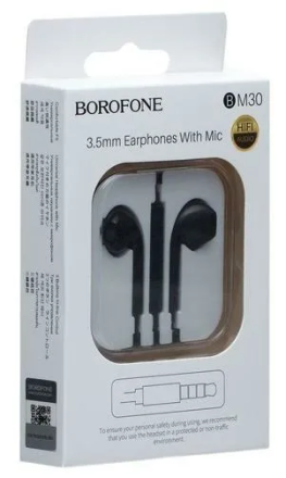  Наушники с микрофоном Borofone BM30 1.2м черные