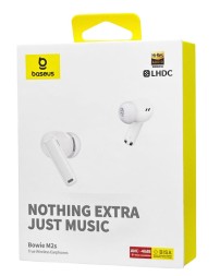 Мобильная Bluetooth-гарнитура Baseus Bowie M2s BT5.2/67mAh (600mAh)/7ч/ANC (NGTW350002) белая