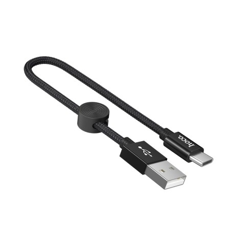  Usb Кабель-зарядка Type-c Hoco X35 Premium 2.4A 25см в тканевой оплётке черный