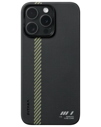  Накладка для i-Phone 15 Pro Max 6.7&quot; Pitaka MagEZ Case 5 (Break the Line)черный, арамид