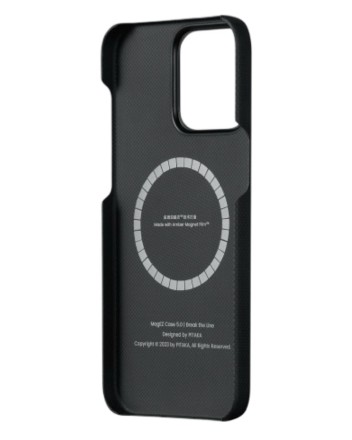  Накладка для i-Phone 15 Pro Max 6.7&quot; Pitaka MagEZ Case 5 (Break the Line)черный, арамид