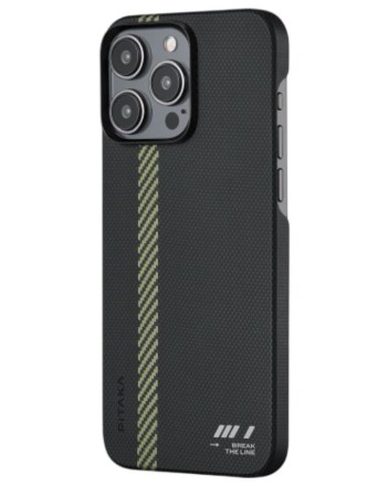  Накладка для i-Phone 15 Pro Max 6.7&quot; Pitaka MagEZ Case 5 (Break the Line)черный, арамид