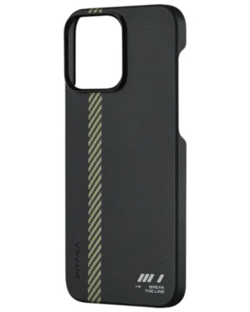  Накладка для i-Phone 15 Pro Max 6.7&quot; Pitaka MagEZ Case 5 (Break the Line)черный, арамид