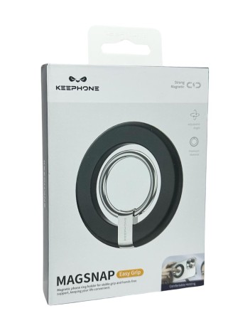  Магнитный держатель-кольцо для i-Phone Keephone MagSnap Easy Grip черный