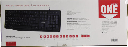 Клавиатура проводная Smartbuy ONE 207 USB/104+12 клавиш/Индикация клавиш/1.4м черная (SBK-207US-K)