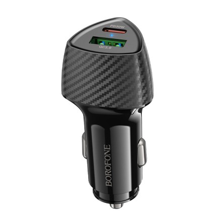  Автомобильное заряд. устр. Borofone BZ31C 1USB/1C 30W+18W черное