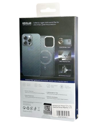  Накладка для i-Phone 15 Pro Max Keephone Kevilar Magsnap синий