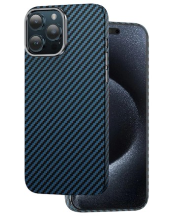  Накладка для i-Phone 15 Pro Max Keephone Kevilar Magsnap синий