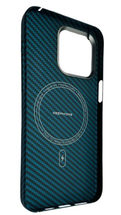  Накладка для i-Phone 15 Pro Max Keephone Kevilar Magsnap синий