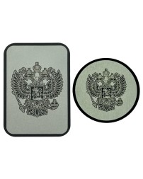 Пластина для магнитного держателя герб России серебристая