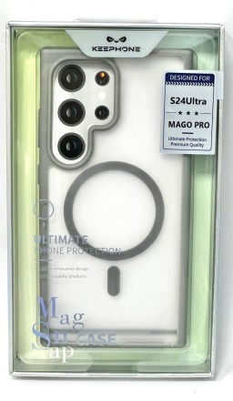  Накладка для Samsung Galaxy S24 Ultra Keephone Mago Pro Magsafe прозрачный серый